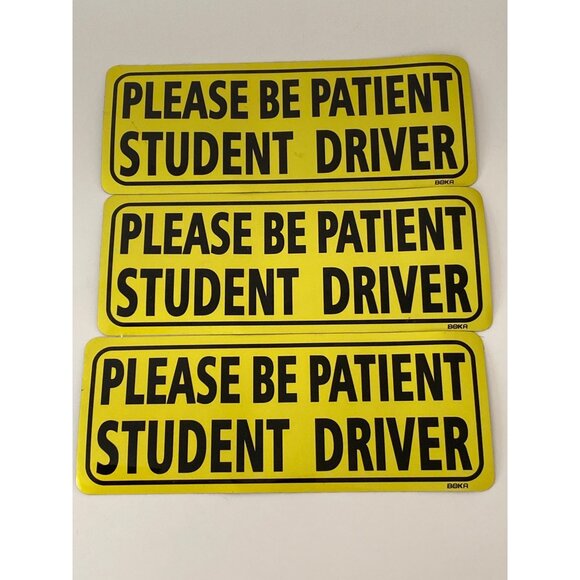3 Pc Student Driver Magnet Safety Sign Vehicle Bumper Reflective Novice Driver - Picture 5 of 5